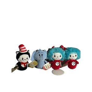 Hallmark Itty Bittys Dr Seuss Cat in Hat Horton Hears a Who Thing 1 2 Plush Lot